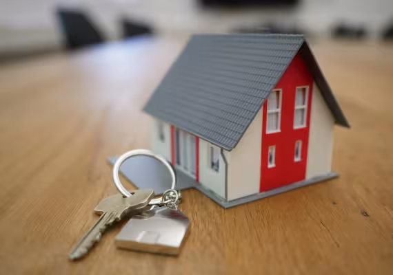 small house with keys